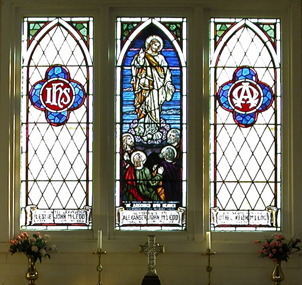 Windows commemorating the 3 McLeod brothers, St Paul's Anglican Church, Yarra Glen. Used with kind permission of the Church.